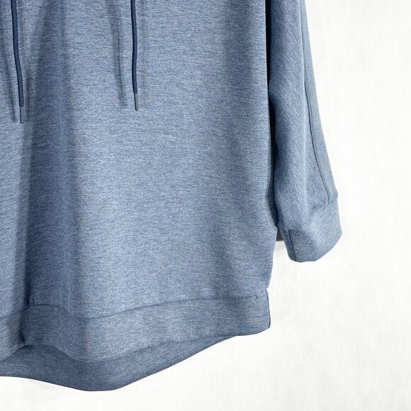 Avia Size Large Hoodie Sweatshirt Cropped Dolman Sleeve Lace Up Blue 1509 - Picture 6 of 9